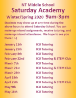 Middle School Saturday Academy Dates