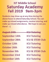 Middle School Saturday Academy Dates
