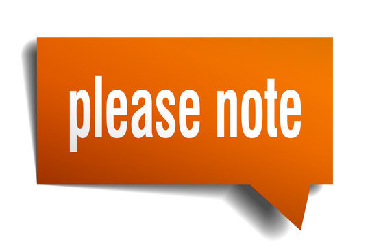 please note